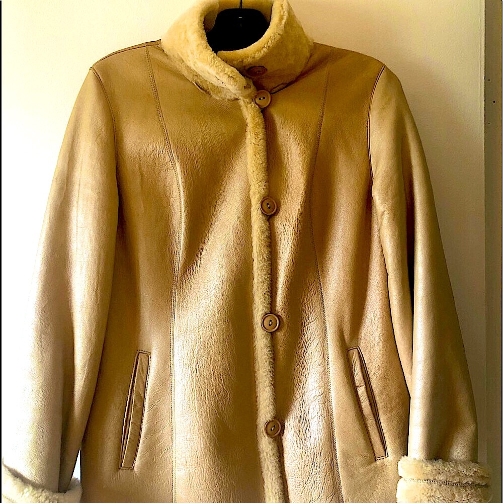💜Buttercream Spanish shearling leather 🐑  jacket💜